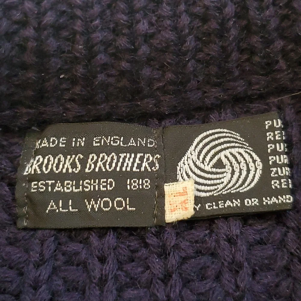 Brooks Brothers Sweater Size XL Navy Blue Heavy Ribbed Pure Wool Sweater *read*